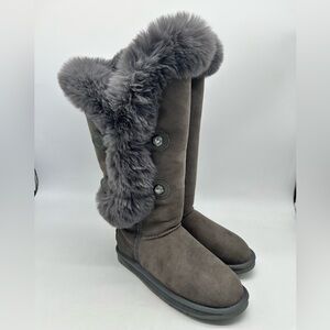 Australia Luxe Collective Nordic Tall Gray Suede Boots size 8 NWT in Box